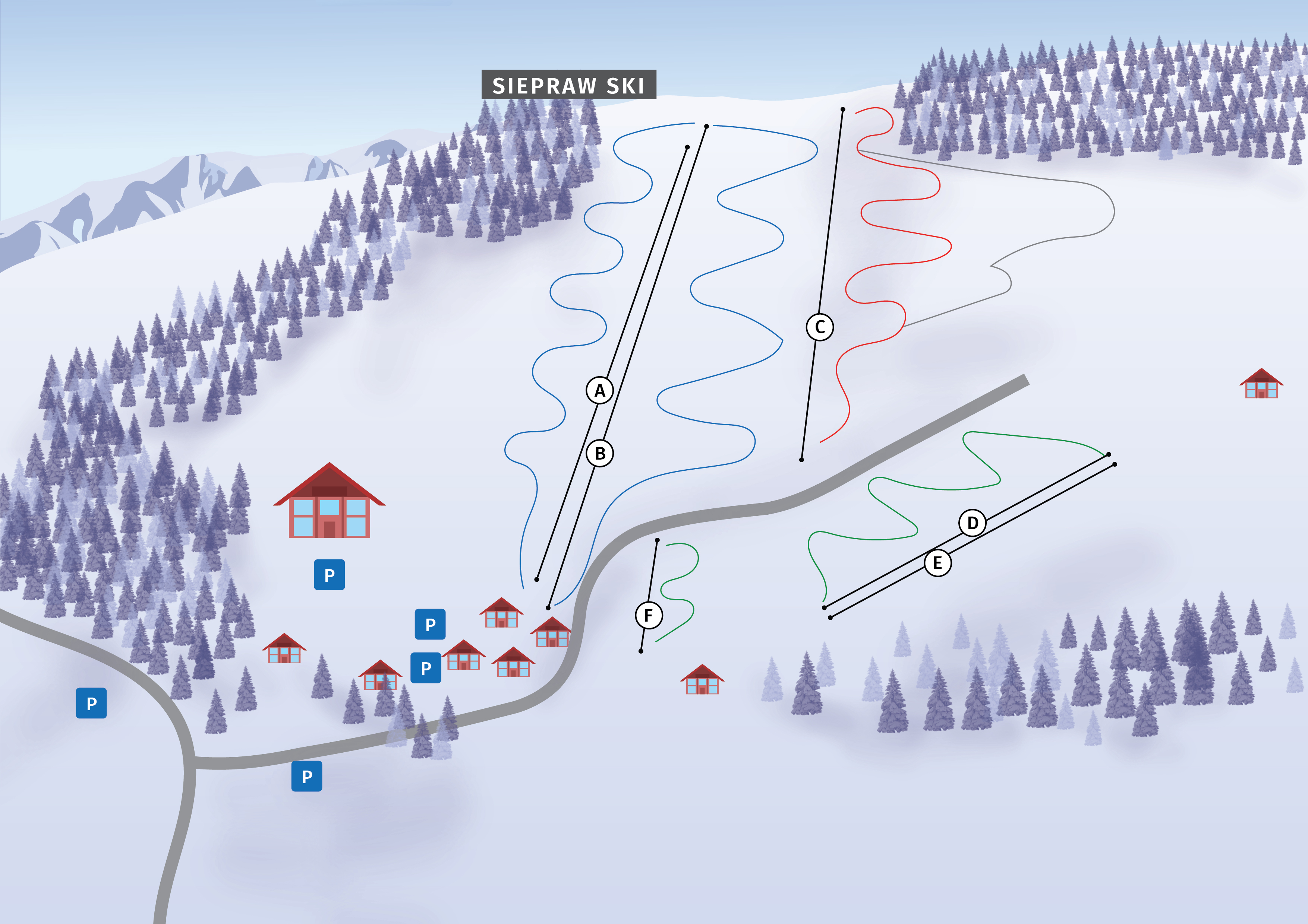 mapa stacji narciarskiej Siepraw Ski